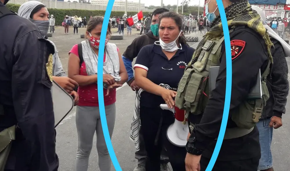 Anadela Mori cuando manifestaba durante el paro agrario. Foto: difusión - Tw CNDDHH