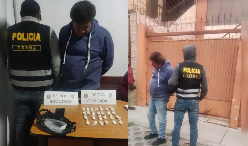 Arequipa. Tenía escondido 26 bolsitas de PBC en sus partes íntimas. Foto PNP