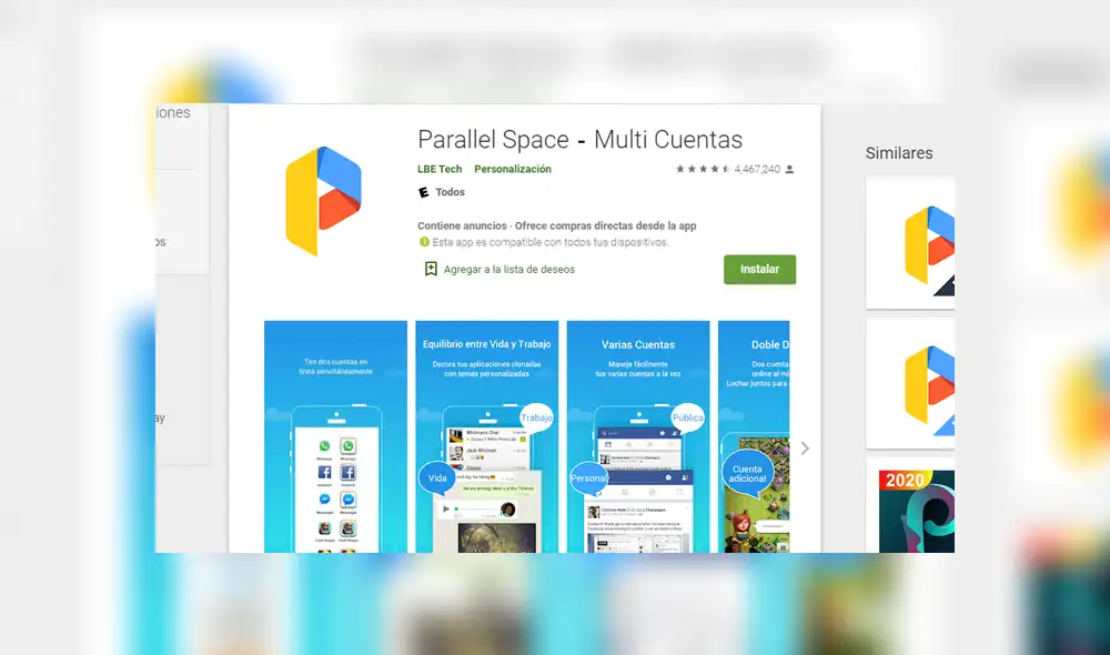 Debes bajar esta app en tu teléfono. Foto: Captura. Debes bajar esta app en tu teléfono. Foto: Captura.