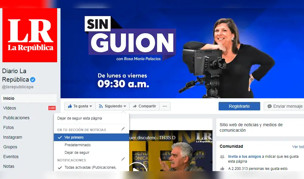 Cambios en Facebook: ¿Cómo puedes seguir viendo noticias de La República? Cambios en Facebook: ¿Cómo puedes seguir viendo noticias de La República?