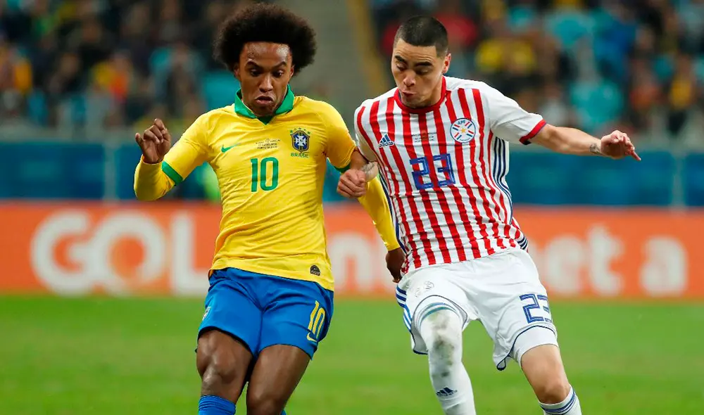paraguay brasil miguel almiron willian