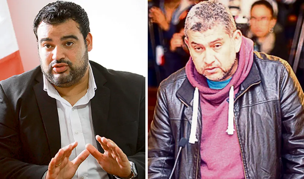 A la izquierda, el congresista Guillermo Aliaga (Somos Perú). Derecha, el exmagistrado Walter Ríos.