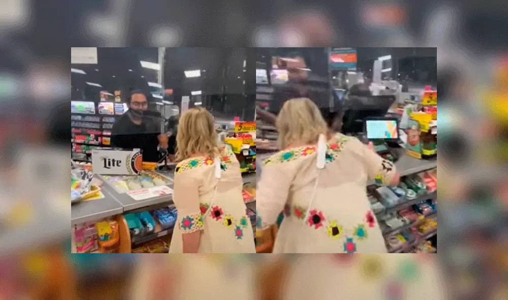 Un letrero en la tienda pedía a los clientes portar su mascarilla. Foto: captura CBS. Un letrero en la tienda pedía a los clientes portar su mascarilla. Foto: captura CBS.