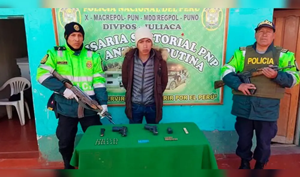 En Puno detienen a sujeto que ocultaba dos armas ilegales en su mochila