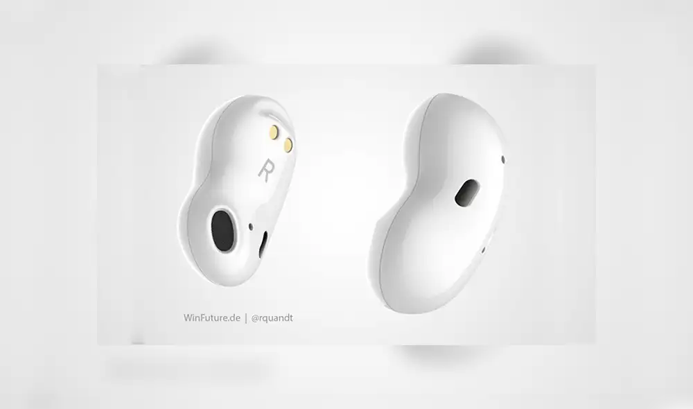 Los próximos Galaxy Buds lucirían un diseño en forma de frijol. | Foto: WinFuture