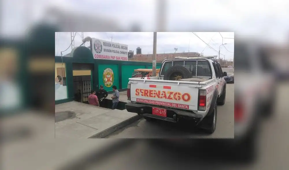 Chimbote: Iracundo sujeto golpea a su esposa y a dos policías