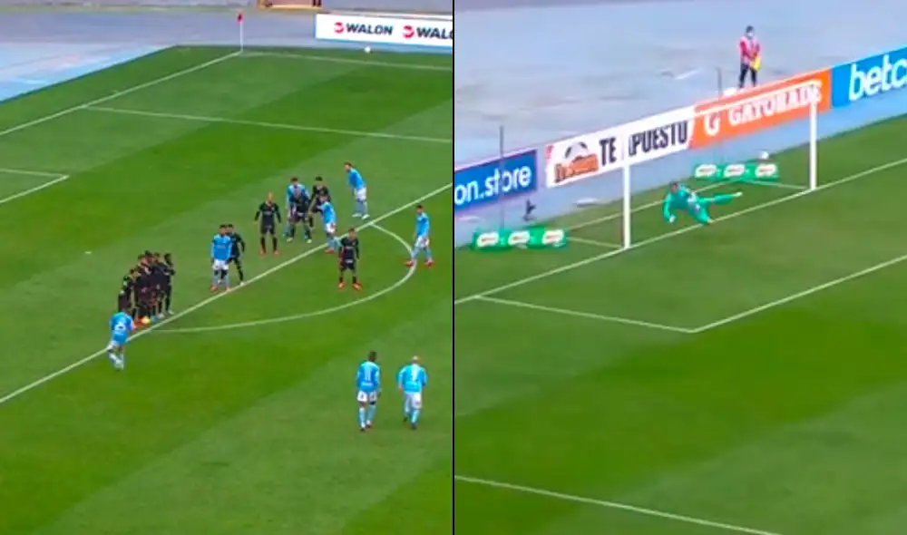 Emanuel Herrera realizó un espectacular tiro libre y puso el 1-1 en el Sporting Cristal vs. Alianza Lima. Foto: Gol Perú