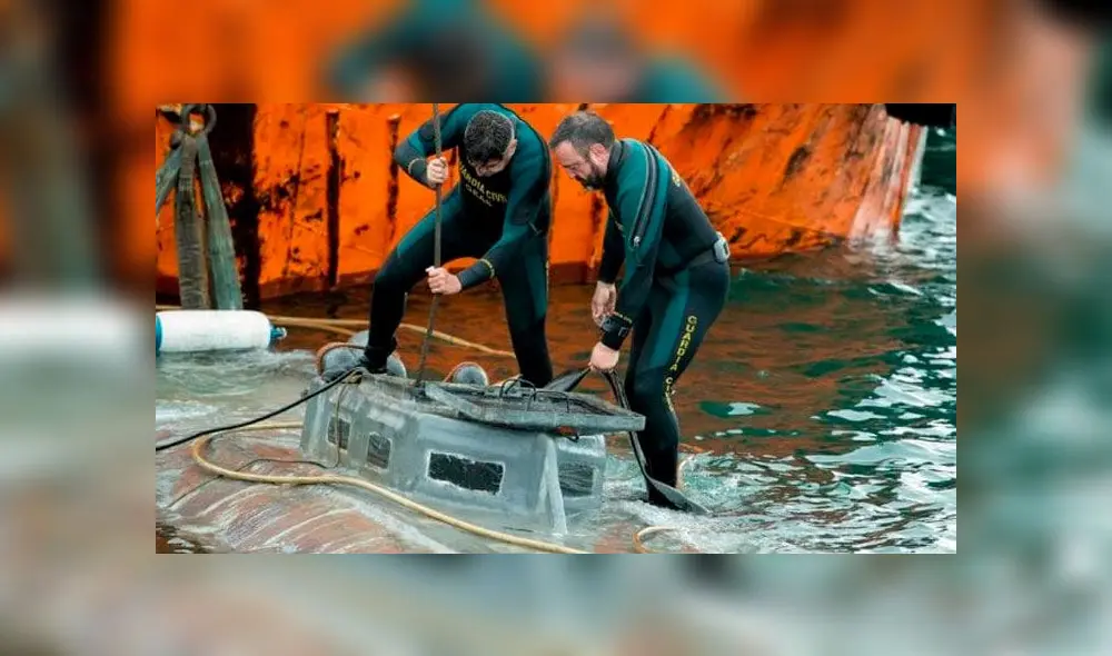 En el narcosubmarino había 3 toneladas de cocaína. Foto: Difusión En el narcosubmarino había 3 toneladas de cocaína. Foto: Difusión