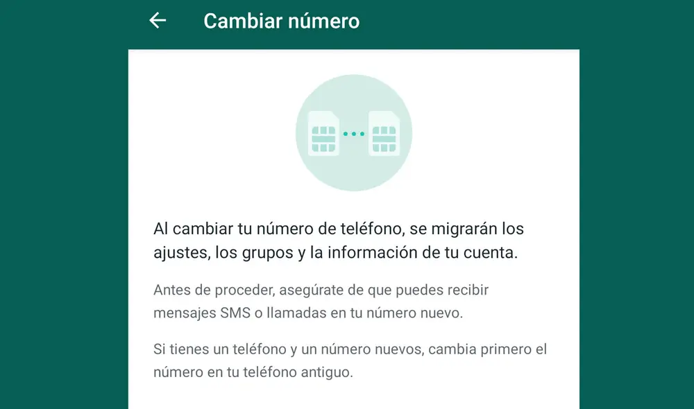 Cambiar número en tu cuenta de WhatsApp. Foto: captura LR