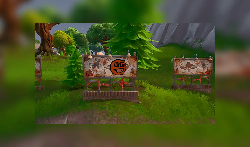 Encuentra vallas de publicidad cubiertas de grafiti de la temporada 10 de Fortnite. Encuentra vallas de publicidad cubiertas de grafiti de la temporada 10 de Fortnite.