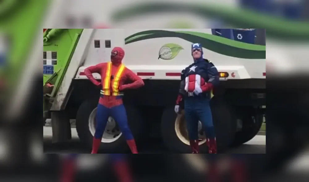A través de YouTube se hizo viral el momento en que un par de recolectores de basura sorprenden a los niños vistiéndose de superhéroes.