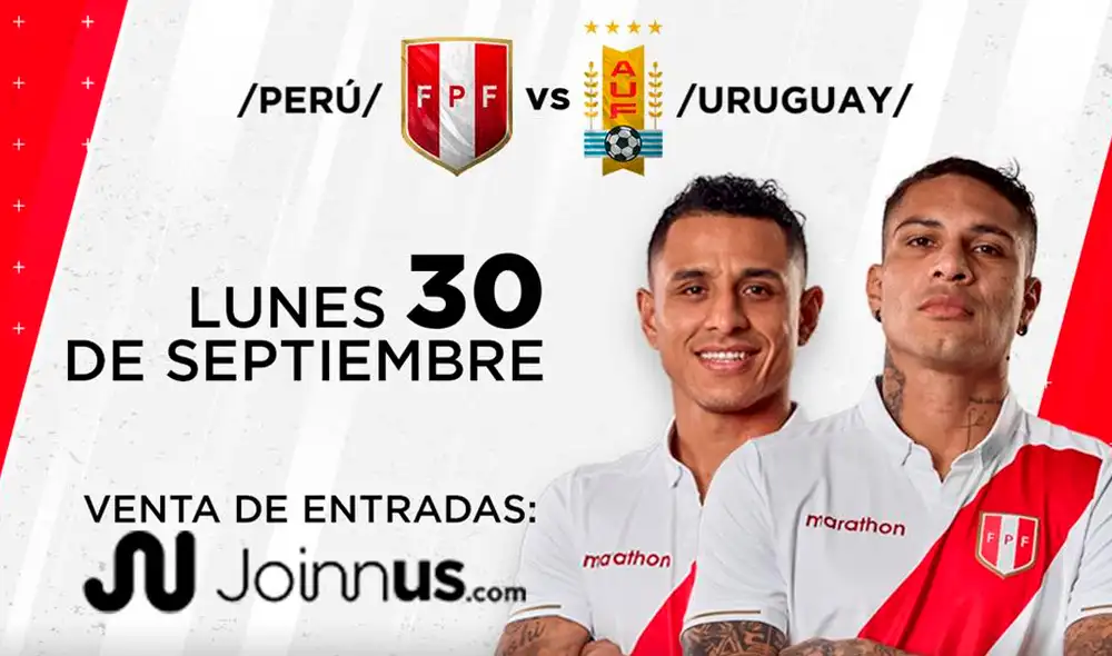 Las entradas para el partido Perú vs. Uruguay estarán disponibles desde el mediodía del 30 de setiembre vía Joinnus. Las entradas para el partido Perú vs. Uruguay estarán disponibles desde el mediodía del 30 de setiembre vía Joinnus.