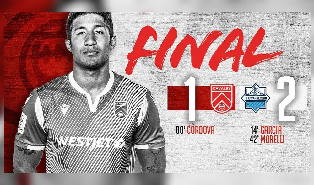 Córdova fue reconocido en un post de su club. Foto: Cavalry FC.