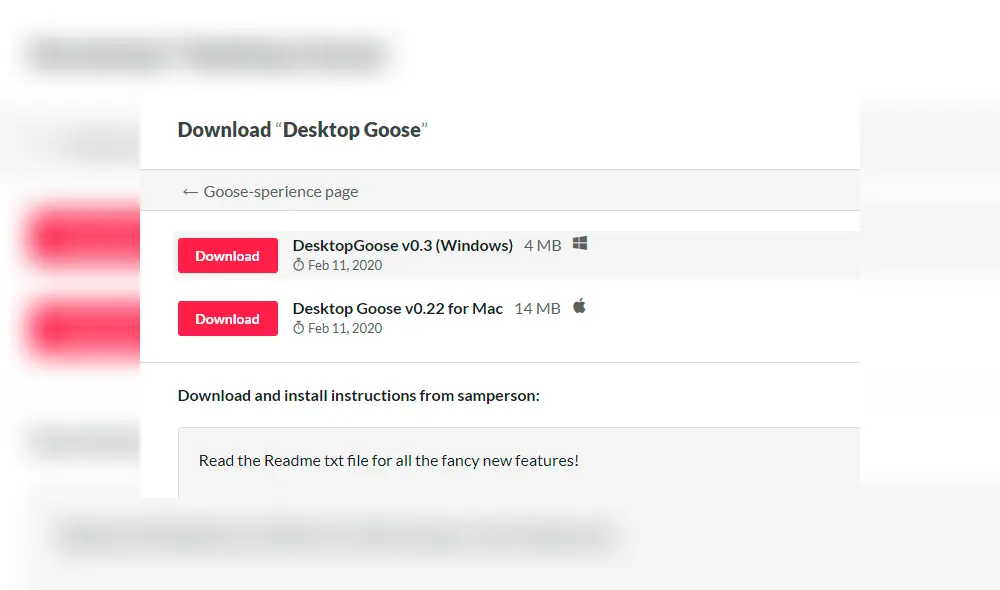 Hay una versión para MAC. Foto: Captura / Desktop Goose. Hay una versión para MAC. Foto: Captura / Desktop Goose.