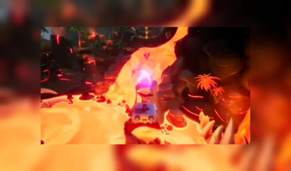 Neo Cortex volando sobre la lava. Foto: Crash Bandicoot 4 It's About Time.