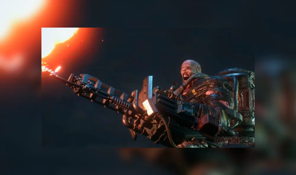 Nemesis haciendo uso de su lanzallamas. Nemesis haciendo uso de su lanzallamas.