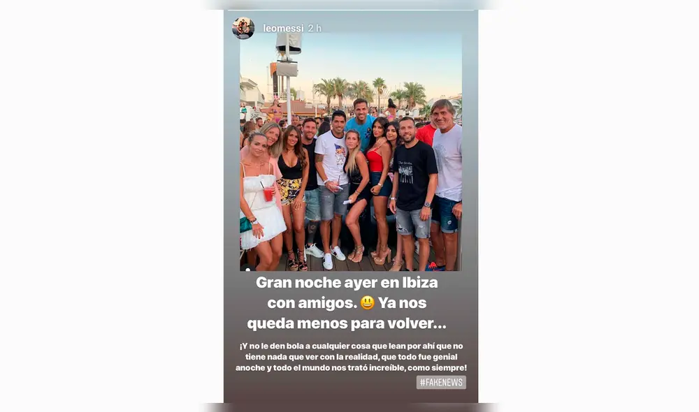 Lionel Messi desmintió haber ser agredido en Ibiza, España.