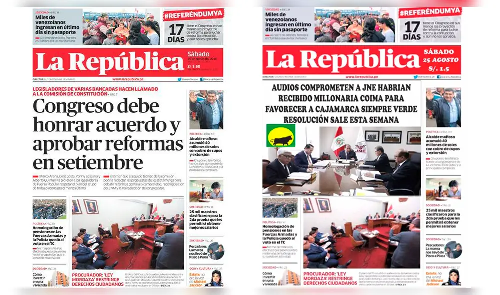 Difunden falsa portada de La República sobre supuesto audio del JNE