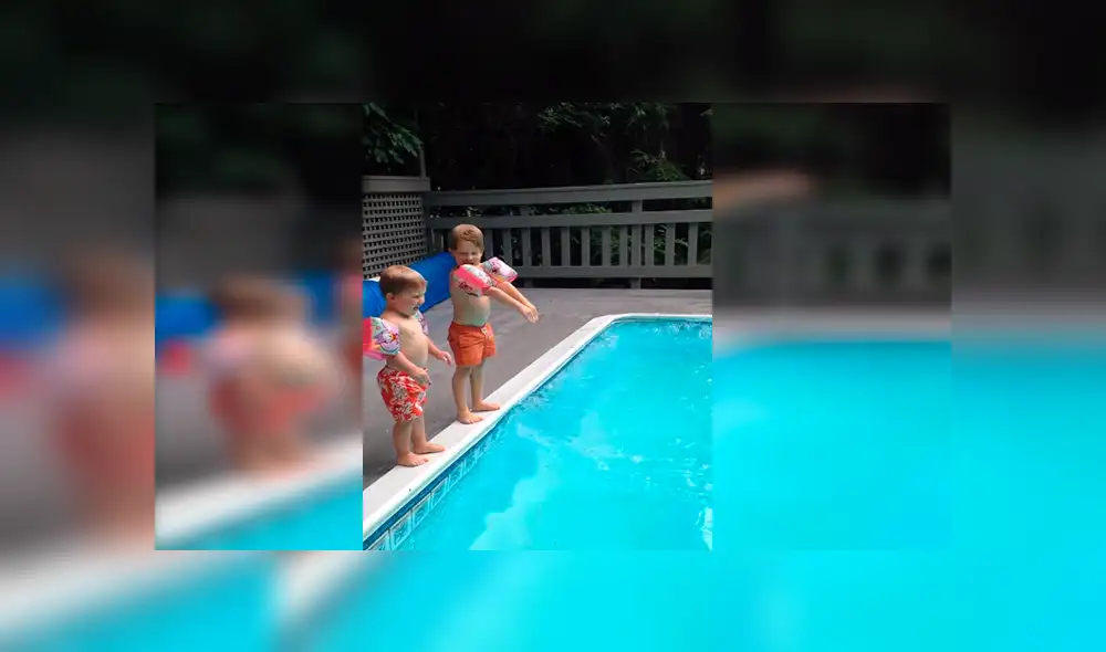 Facebook viral: niño realiza particular 'clavado' en piscina y hace reír a su familia [VIDEO] 