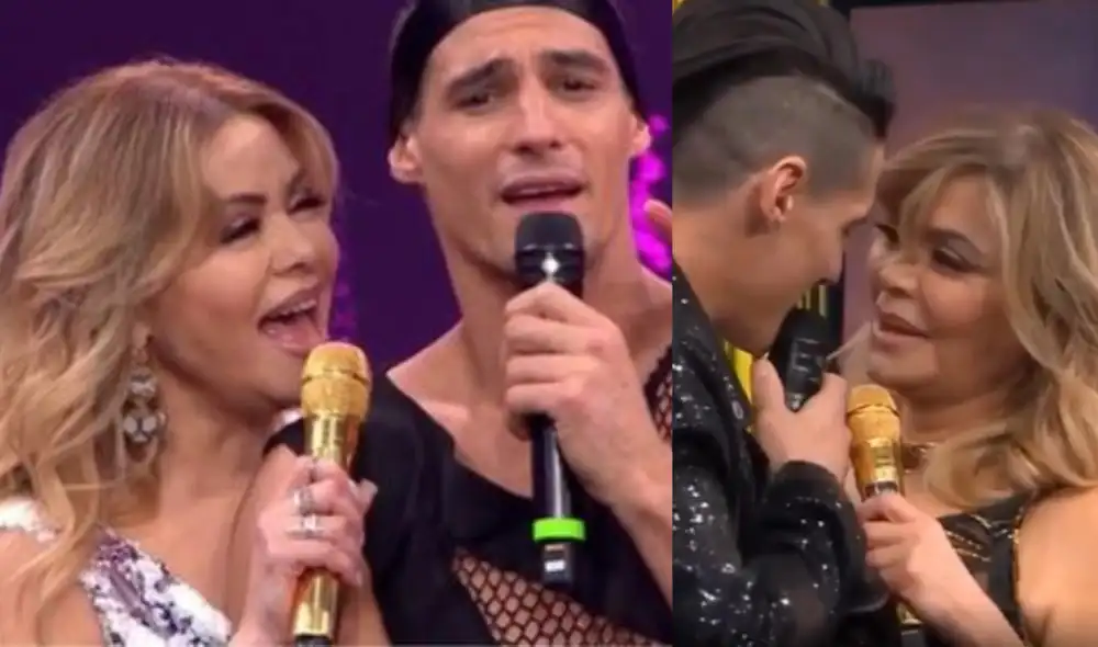 Gisela Valcárcel acepta cariñoso gesto de Facundo González. Foto: composición LR/ captura de América TV Gisela Valcárcel acepta cariñoso gesto de Facundo González. Foto: composición LR/ captura de América TV