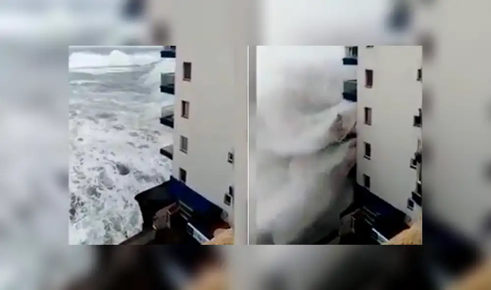 España: increíbles olas de seis metros destrozan balcones de edificio en Tenerife [VIDEO]
