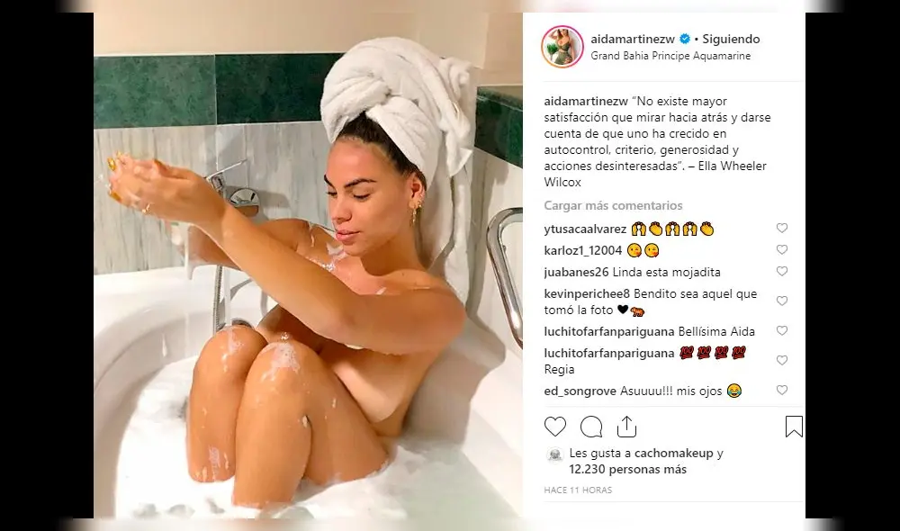 Aída Martínez cautiva al aparecer desnuda en una bañera [FOTOS]