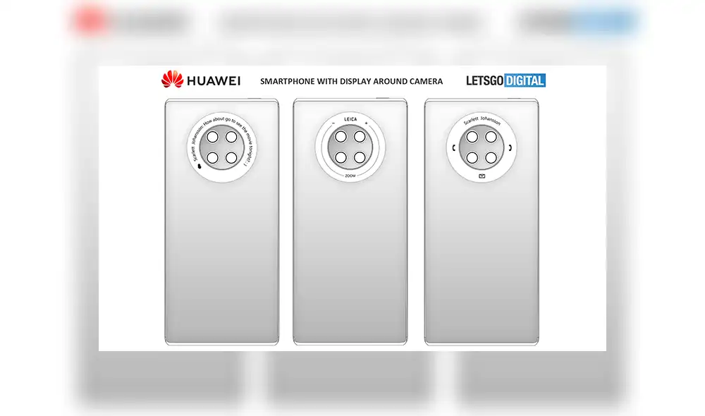Huawei ha presentado una pantente que describe una pantalla táctil multifunción integrado a la matriz de la cámara trasera. | Foto: LetsGoDigital. Huawei ha presentado una pantente que describe una pantalla táctil multifunción integrado a la matriz de la cámara trasera. | Foto: LetsGoDigital.