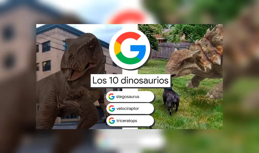 ¡Increíble! Los dinosaurios de Jurassic World pueden invadir tu casa, tu sala o tu habitación con un simple truco para celulares Android o iPhone. Conoce aquí cómo activarlos. Imagen: Google/composición.