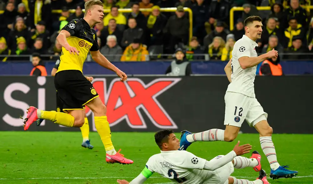 Enfrentamiento entre Borussia vs. PSG, en la Champions League 2020. Enfrentamiento entre Borussia vs. PSG, en la Champions League 2020.