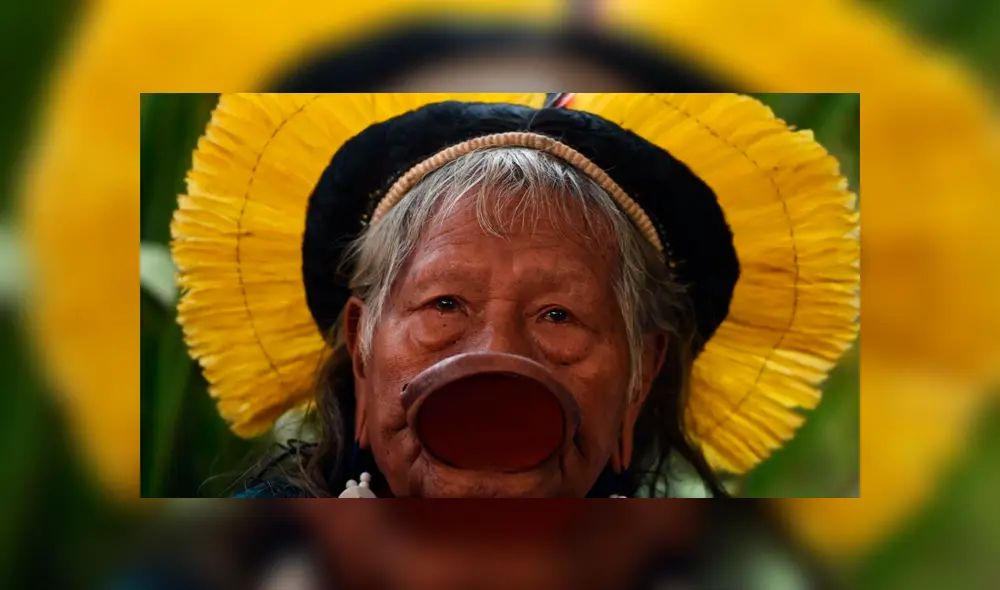 Líder indígena Raoni sostuvo una importante conversación con el presidente de Francia. Foto: AFP. Líder indígena Raoni sostuvo una importante conversación con el presidente de Francia. Foto: AFP.