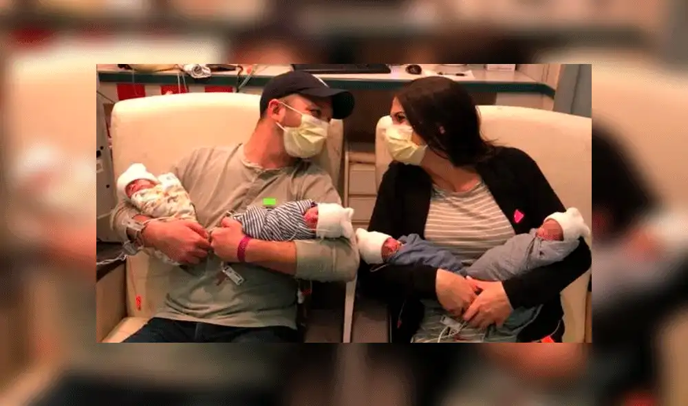 "Tener bebés durante una pandemia global ha sido toda una experiencia", afirma la madre. Fuente: Facebook.