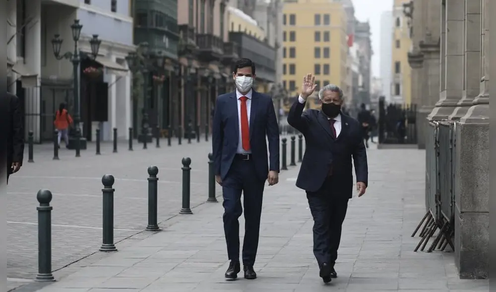 César Acuña y César Combina se reunieron con Francisco Sagasti. Foto: Aldair Mejía/La República