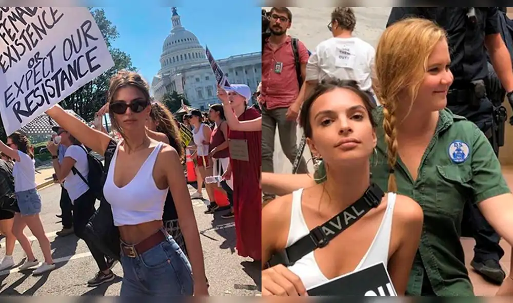 Emily Ratajkowski y Amy Schumer detenidas por manifestar contra presunto violador [VIDEO]