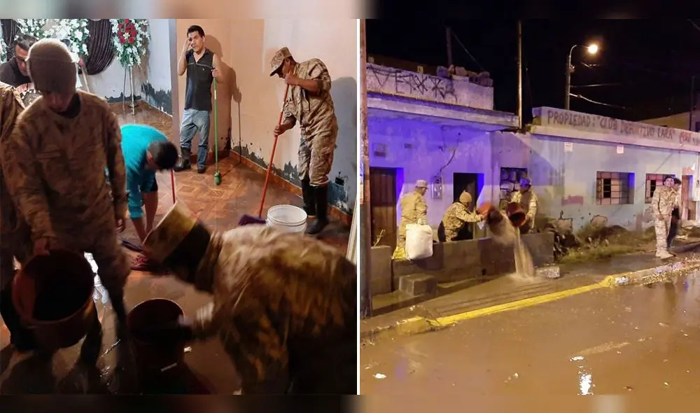 Soldados del Ejército apoyaron a damnificados por lluvias.