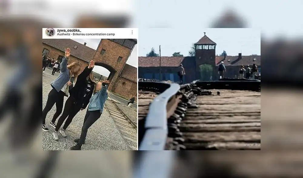 Adolescentes realizan el saludo nazi en la entrada de Auschwitz y lo presumen en redes