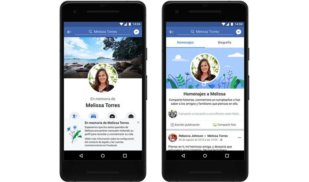 Cuenta conmemorativa de Facebook. Foto: Facebook