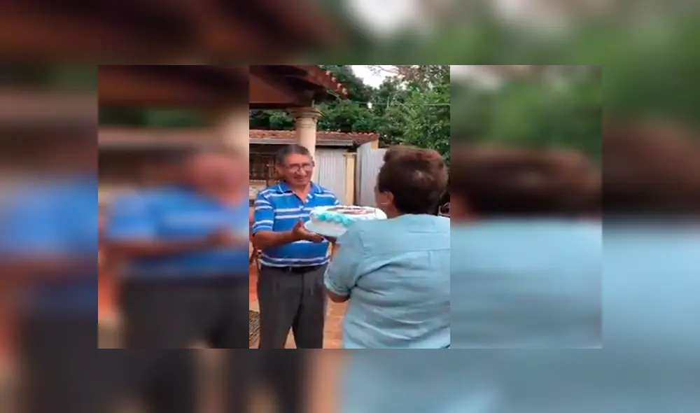 En Facebook, un señor fue sorprendido en el día de su cumpleaños al recibir la visita de su primogénito.