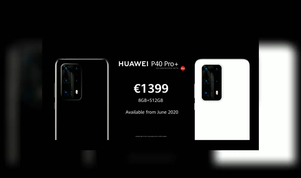 El Huawei P40 Pro+ de 8 GB RAM + 512 GB ROM estará disponible por 1399 euros (aprox. 1,538 dólares). El Huawei P40 Pro+ de 8 GB RAM + 512 GB ROM estará disponible por 1399 euros (aprox. 1,538 dólares).