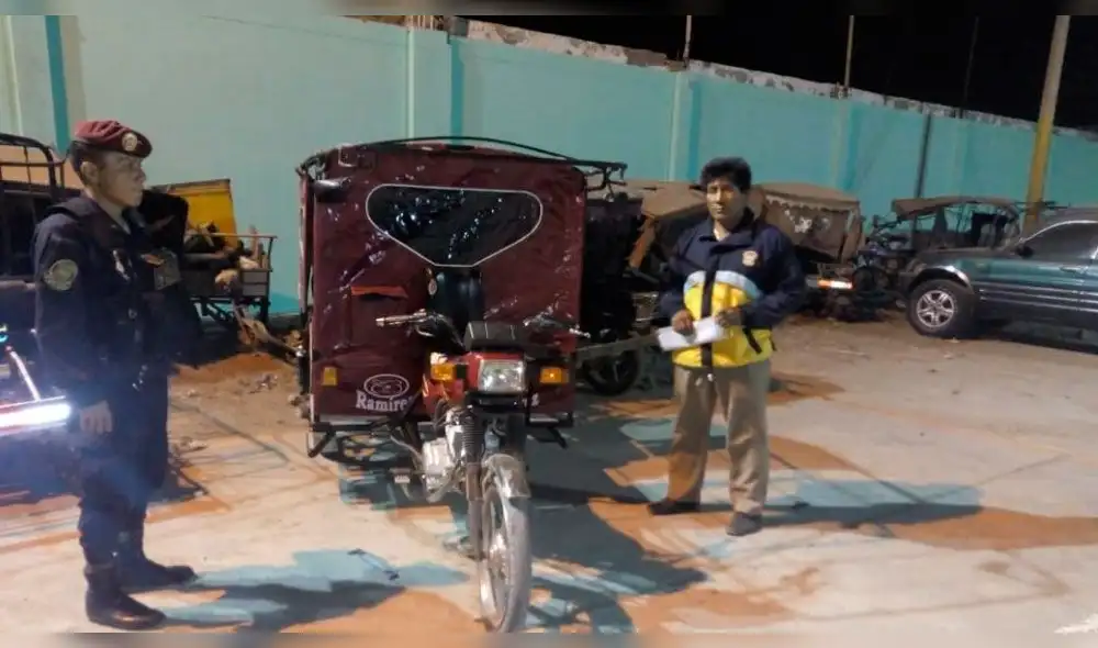 Policía y serenazgo recuperan mototaxi abandonada en Chiclayo