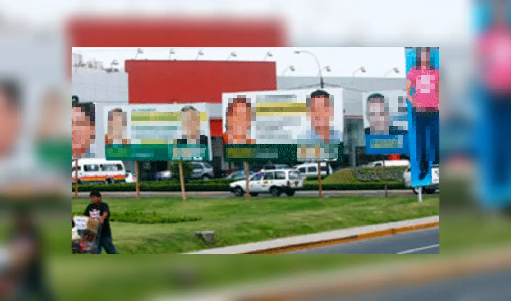 Surco: reportan peligro por posible caída de cartel de campaña municipal Surco: reportan peligro por posible caída de cartel de campaña municipal