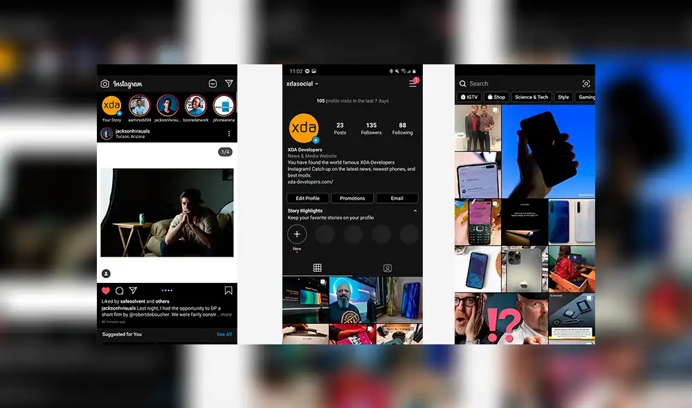 El modo oscuro a llegado a Instagram.
