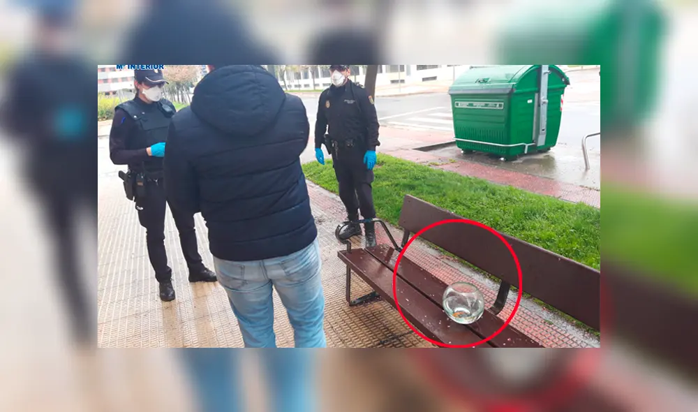 Violó la cuarentena por coronavirus para salir a pasear a sus peces. (Foto: Policía Nacional) Violó la cuarentena por coronavirus para salir a pasear a sus peces. (Foto: Policía Nacional)