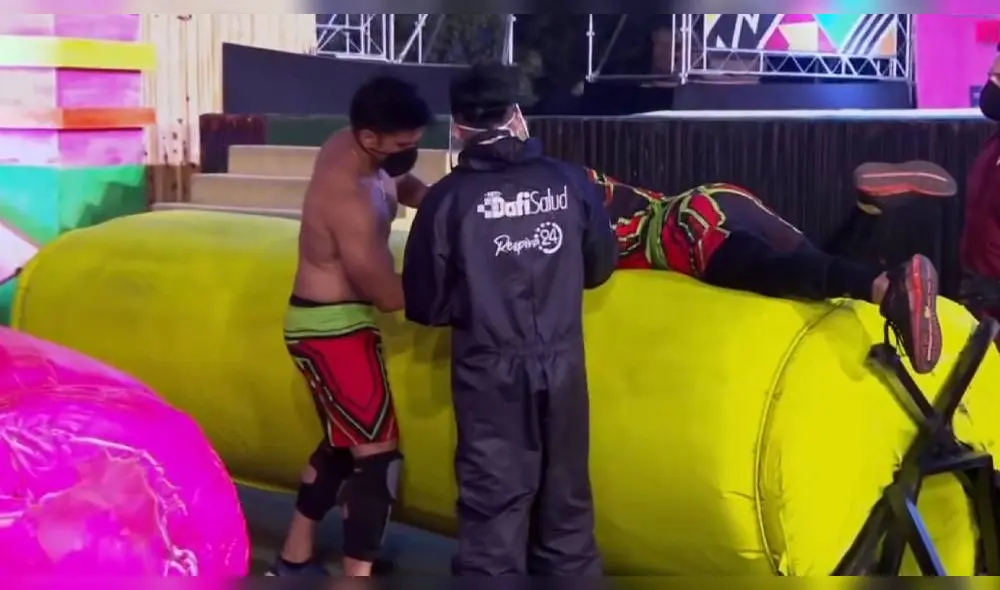 Mario Irivarren sufre lesión durante competencia en Esto es guerra. | FOTO: Captura América TV.