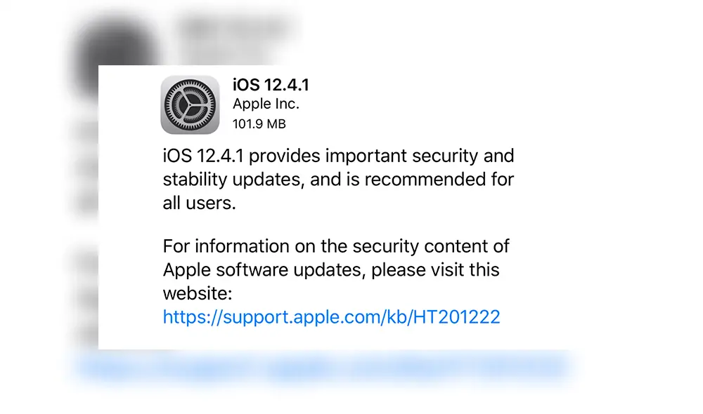 Apple iPhone iOS 12.4.1