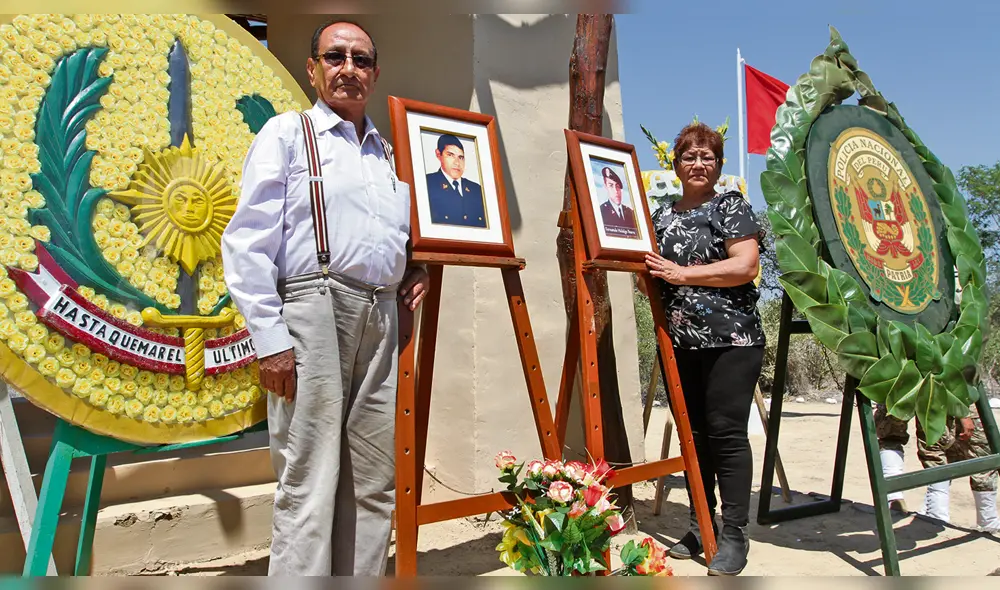 Homenaje. Familiares de los policías caídos durante el desalojo en Pómac, ocurrido en el 2009, participaron de la celebración.
