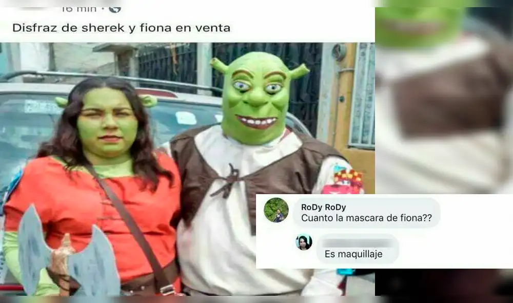 Facebook Viral: quiso vender disfraces de Shrek y Fiona y recibió comentarios insólitos [FOTOS]