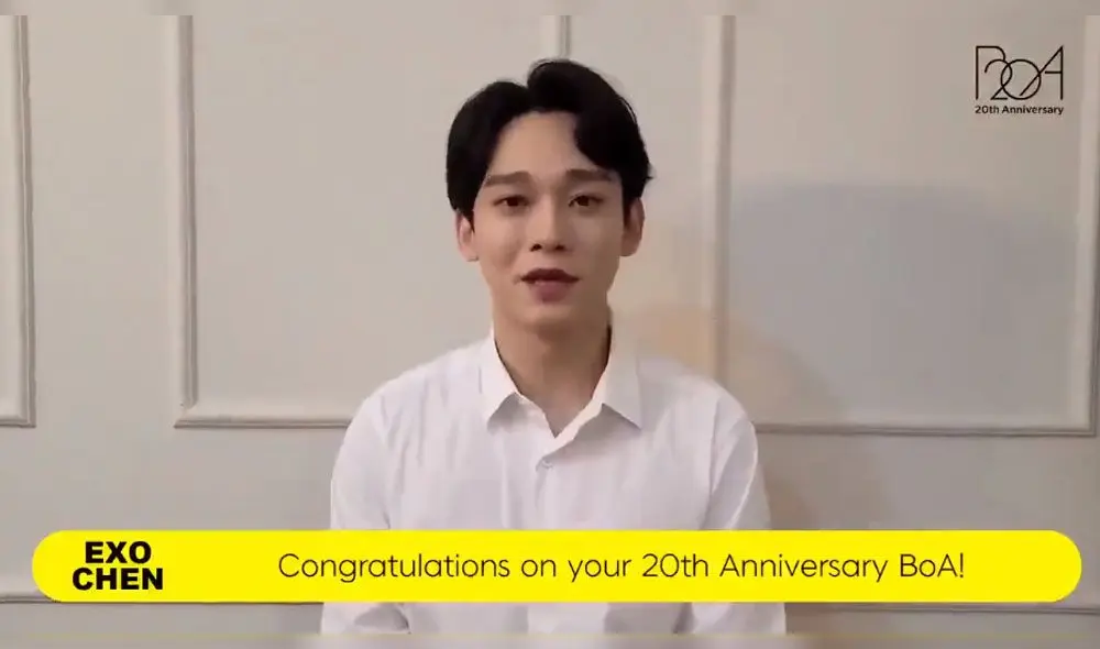 Desliza para ver más fotos del mensaje de Jongdae de EXO a Boa por dos décadas de artista. Créditos: SM Entertainment