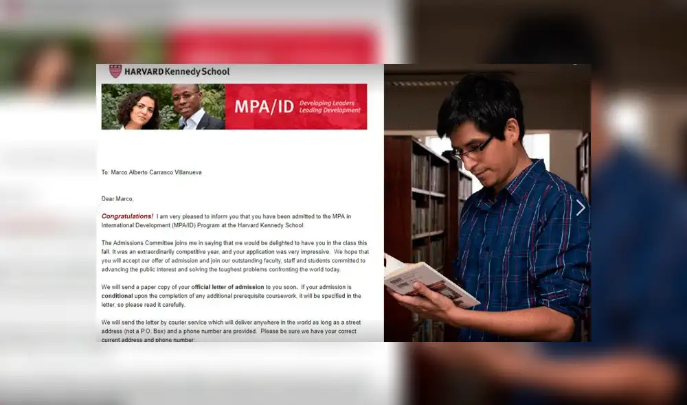 Sanmarquino que logró primer puesto en la Sorbona fue admitido en Harvard y pide apoyo Sanmarquino que logró primer puesto en la Sorbona fue admitido en Harvard y pide apoyo