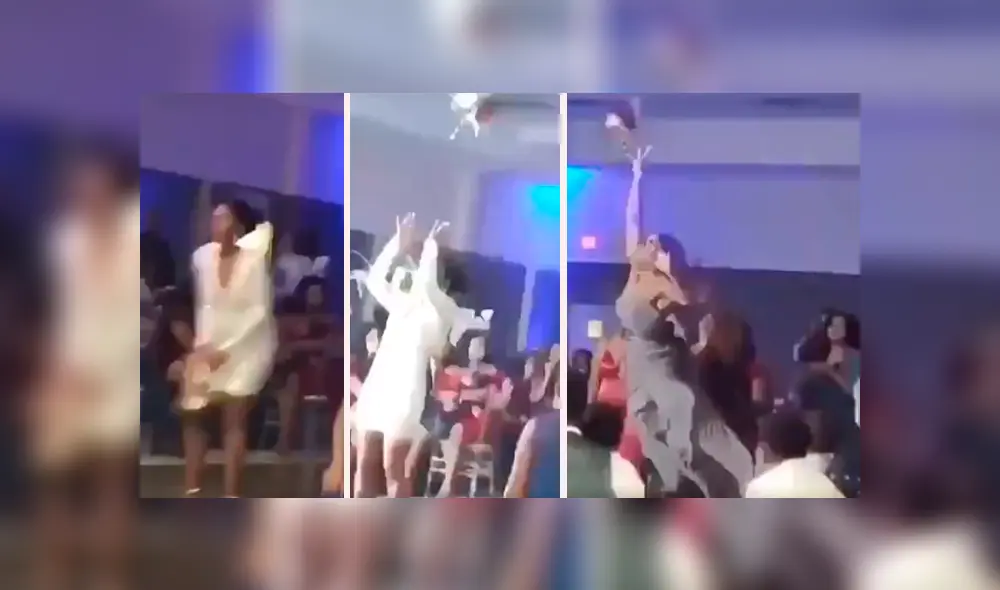 Una chica fue captada en un video viral de Facebook realizando algo insólito para atrapar el bouquet de la boda de su amiga y dejar la soltería.