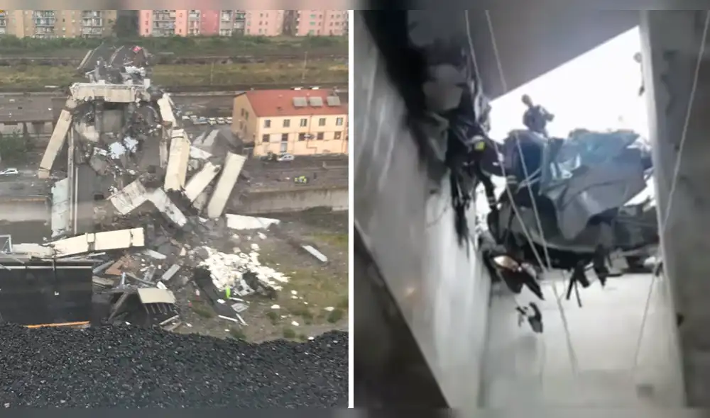 YouTube: el preciso momento en el que puente en Génova se derrumba [VIDEO]